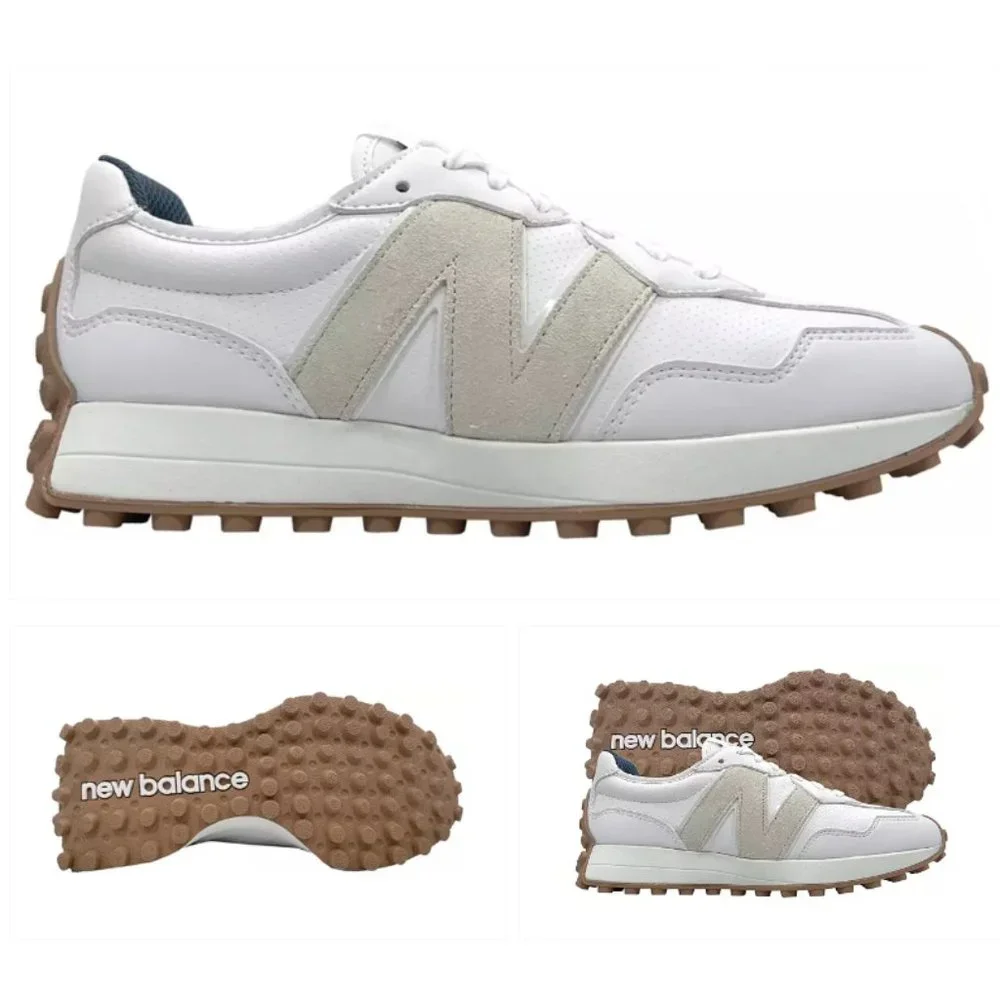 New Balance 327 Golf & Casual LEATHER Women's Sneakers Shoes White Tan 6-10 - Picture 10 of 16